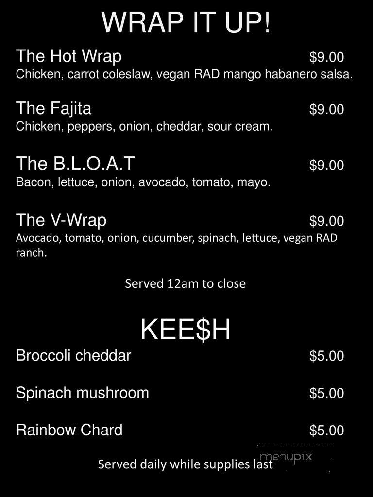 Rad Fare - Portland, OR menu_pic