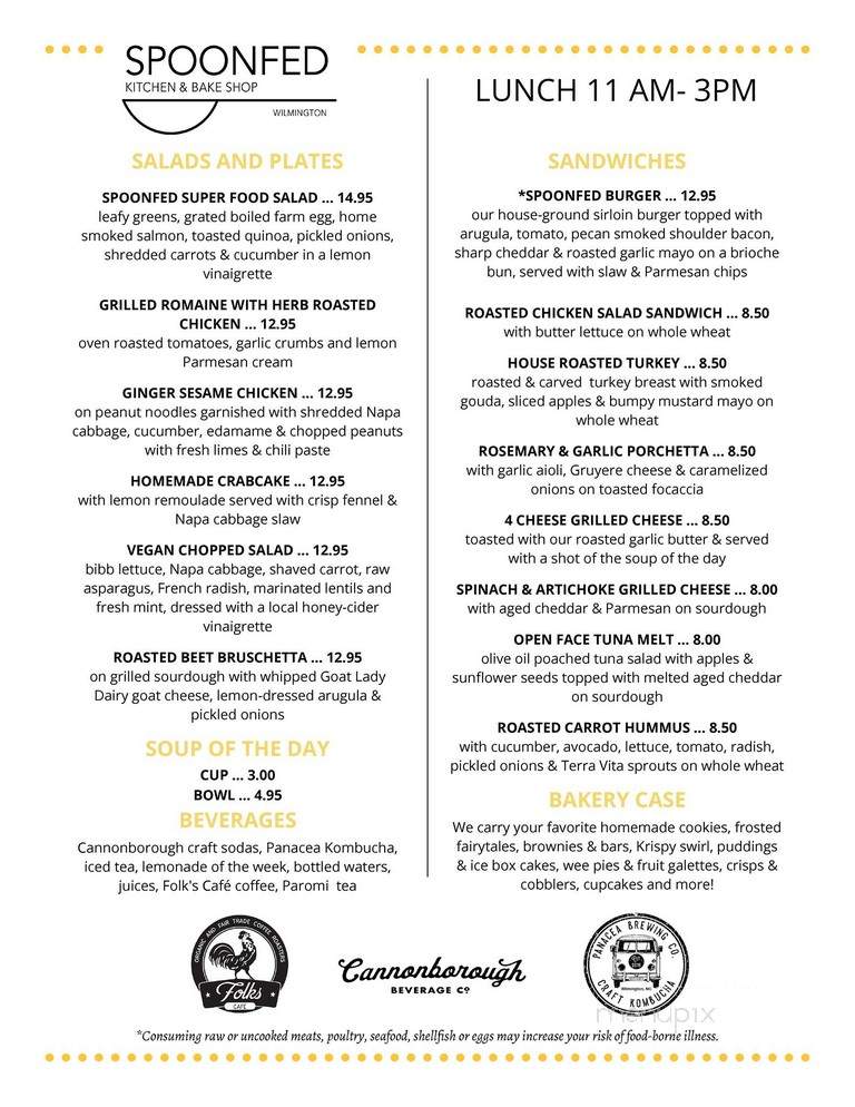 Spoonfed - Wilmington, NC menu_pic