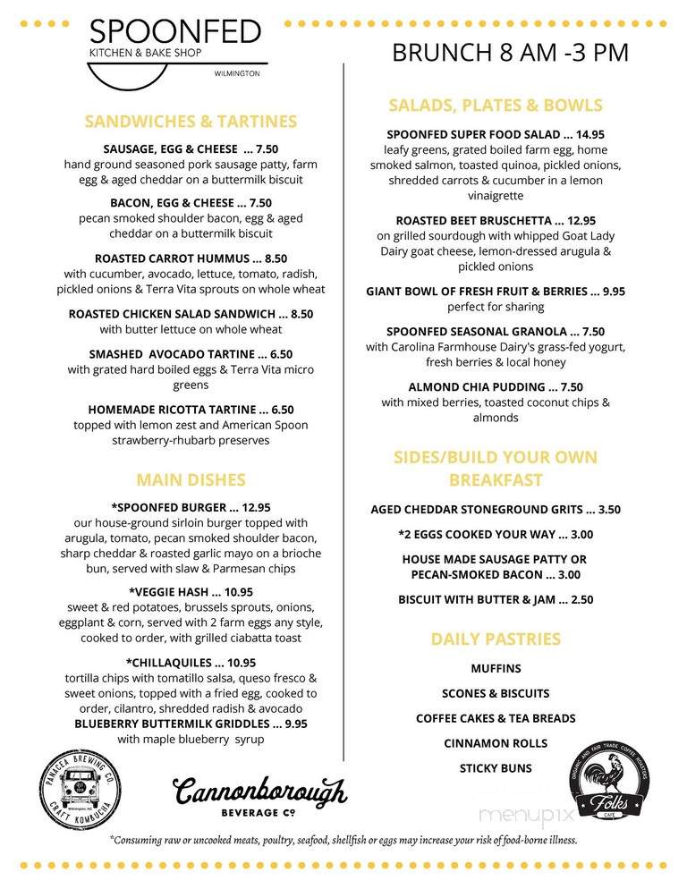 Spoonfed - Wilmington, NC menu_pic
