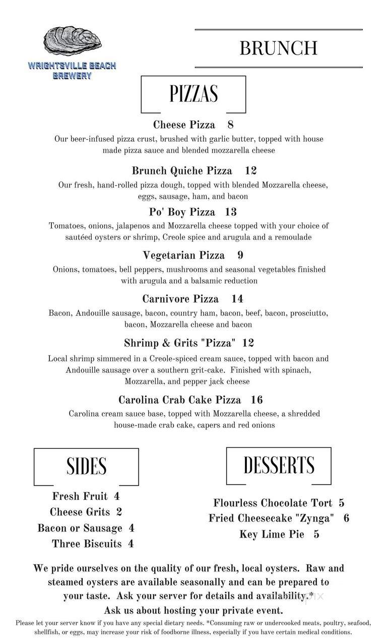 Wrightsville Beach Brewery - Wilmington, NC menu_pic