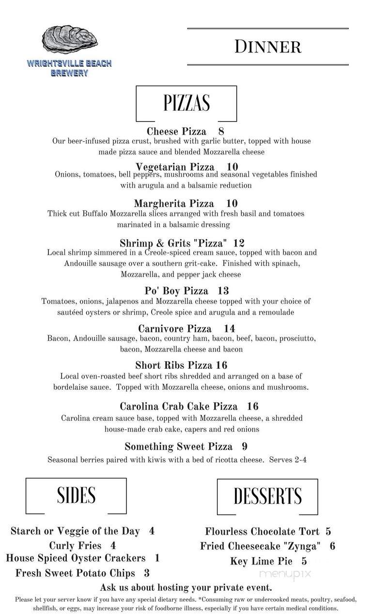 Wrightsville Beach Brewery - Wilmington, NC menu_pic