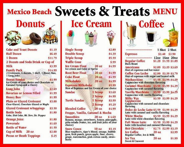 MB Sweets & Treats. Italian Pizza - Mexico Beach, FL menu_pic