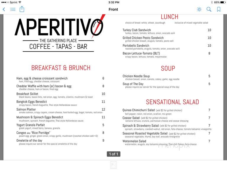 Aperitivo By Kafe Urban - Boulder, CO menu_pic