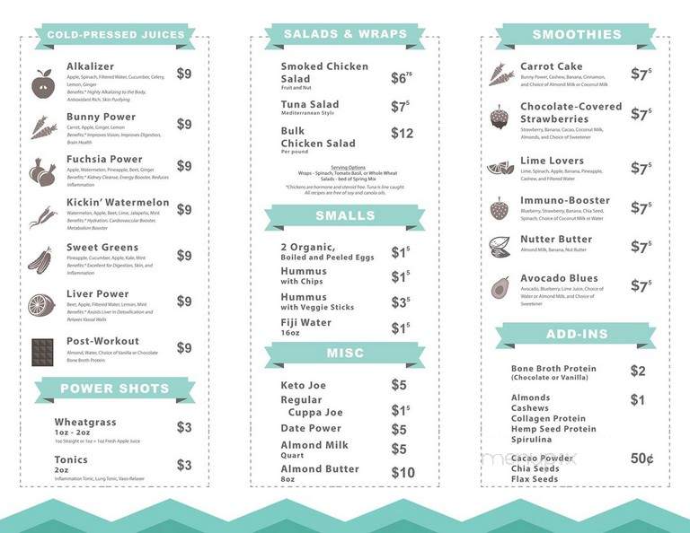 Agape' Juices - Gulf Shores, AL menu_pic