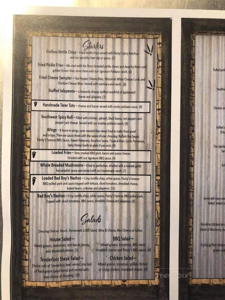 Fiesty B's - Paragould, AR menu_pic