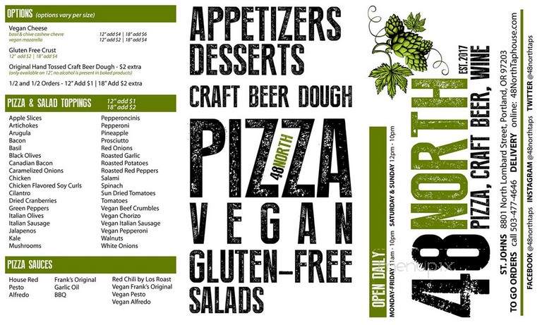 48 North - Portland, OR menu_pic