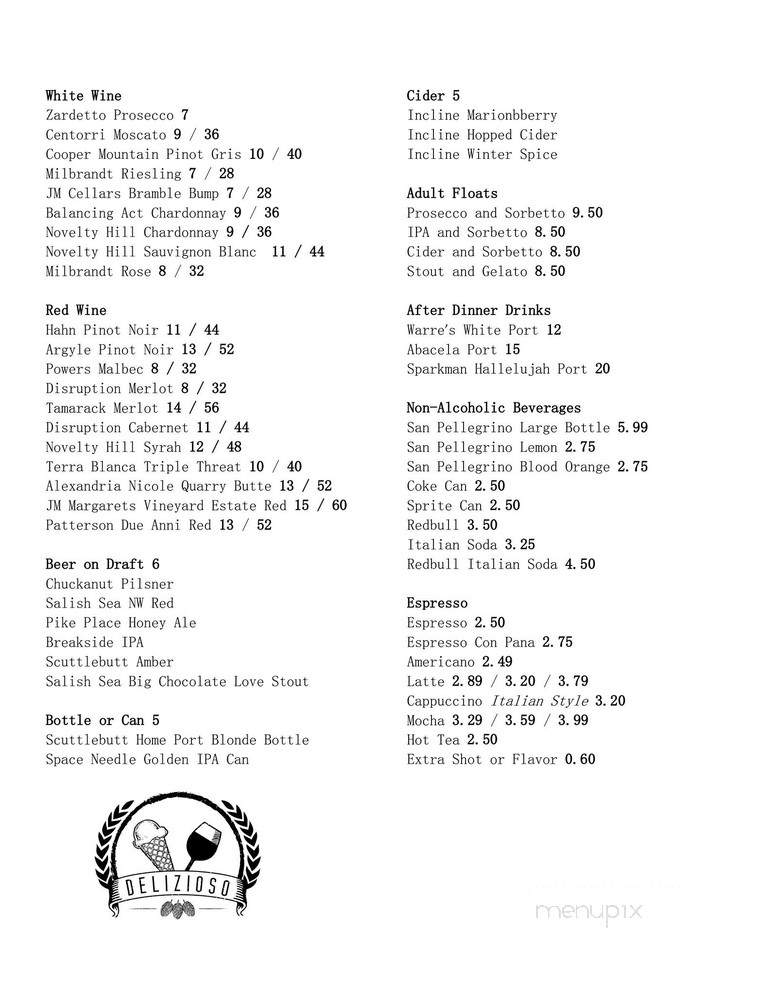 Delizioso European Bistro & Wine Bar - Mill Creek, WA menu_pic