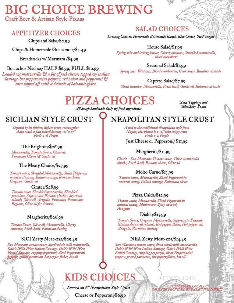 Big Choice Brewing - Brighton, CO menu_pic