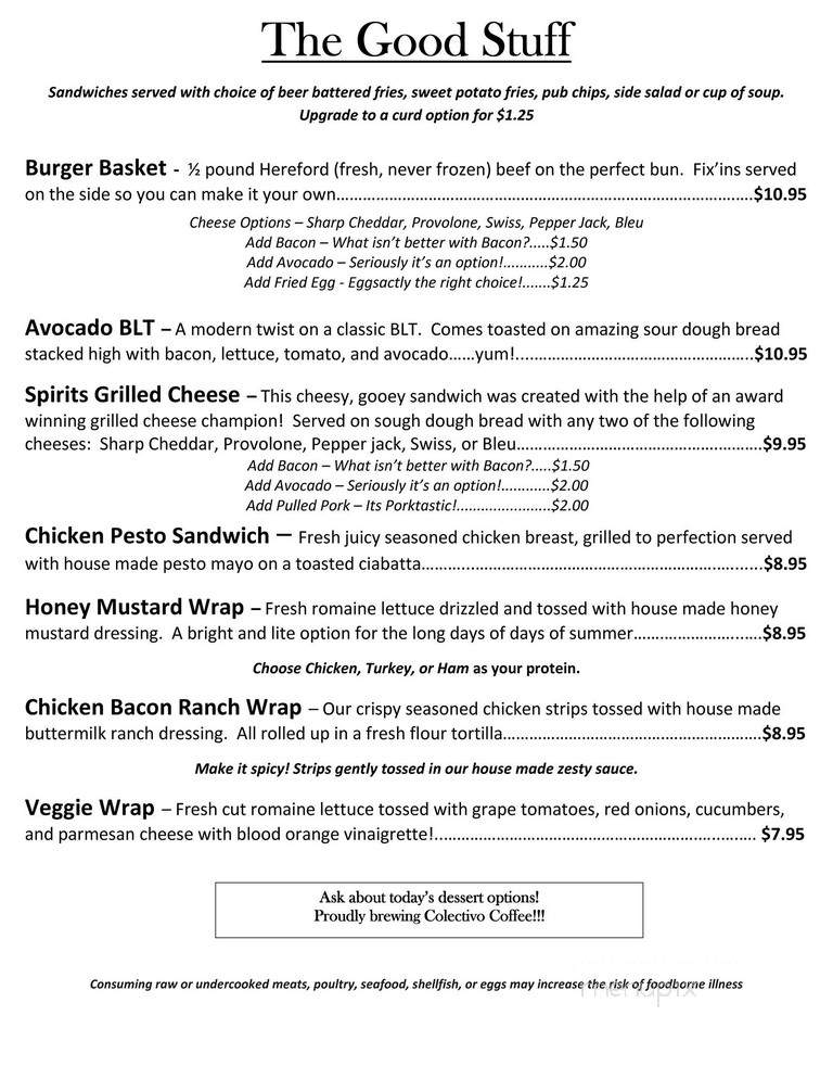 2nd & Main Coffeehouse and Pub - Platteville, WI menu_pic