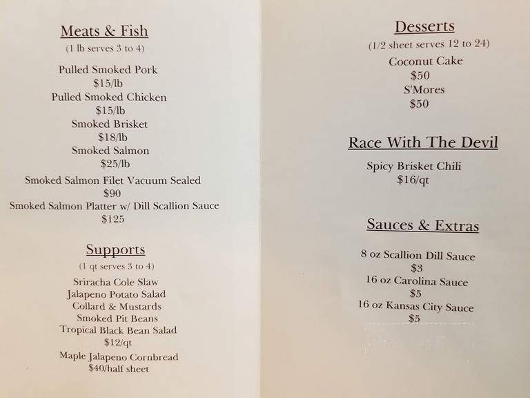 Sugar & Smoke Brazen BBQ - Putnam, CT menu_pic