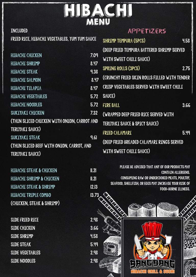 Bang Bang Hibachi Grill & Sushi - Nashville, TN menu_pic