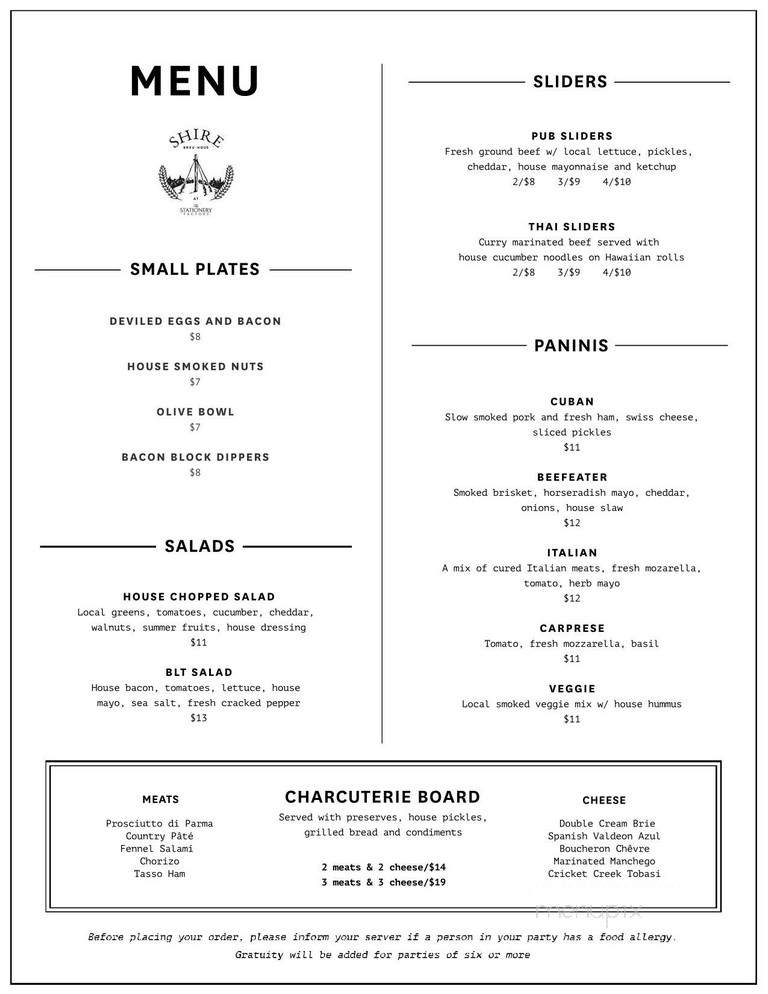 Shire Breu-haus - Dalton, MA menu_pic