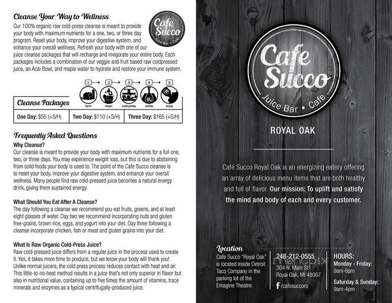 Cafe Succo Royal Oak - Royal Oak, MI menu_pic