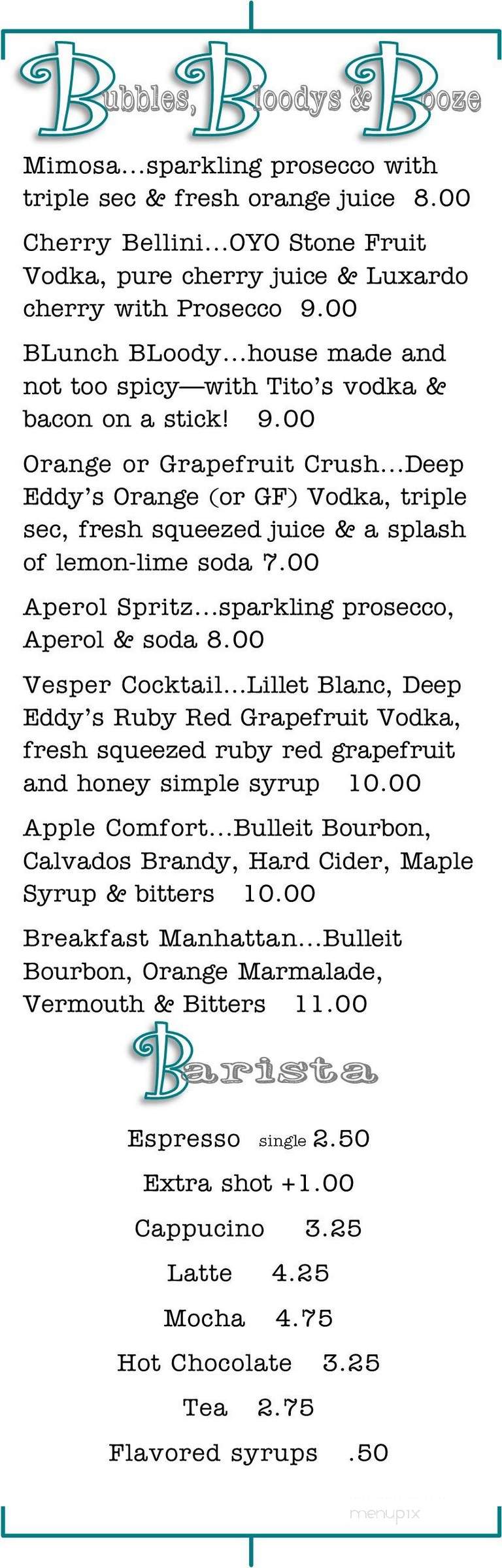 Blunch - Columbus, OH menu_pic