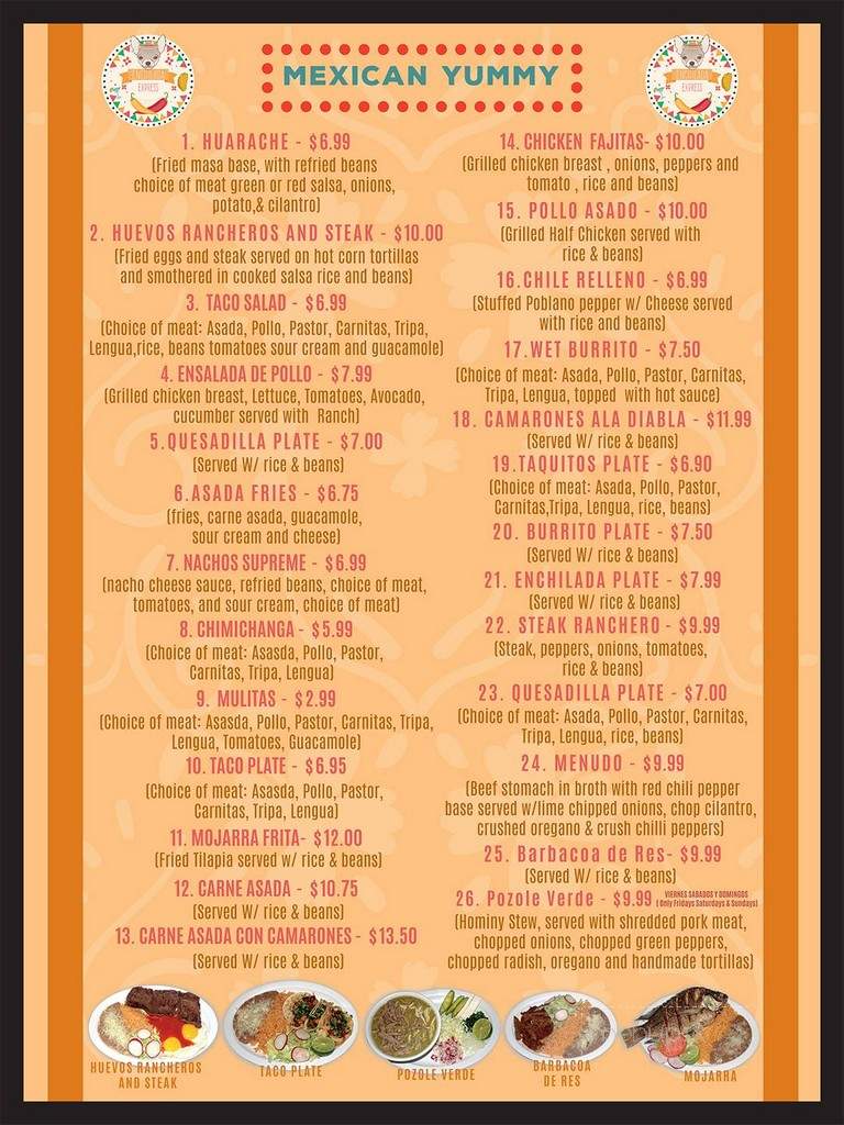 Enchilada Express - Portland, OR menu_pic
