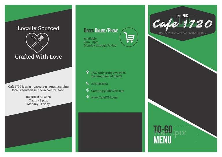 Cafe 1720 - Birmingham, AL menu_pic