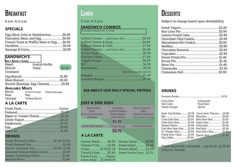 Cafe 1720 - Birmingham, AL menu_pic