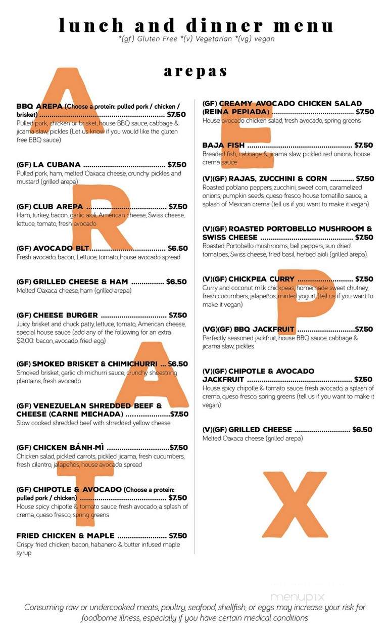Arepa TX - Dallas, TX menu_pic
