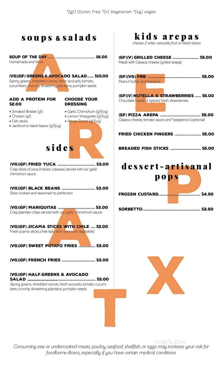 Arepa TX - Dallas, TX menu_pic
