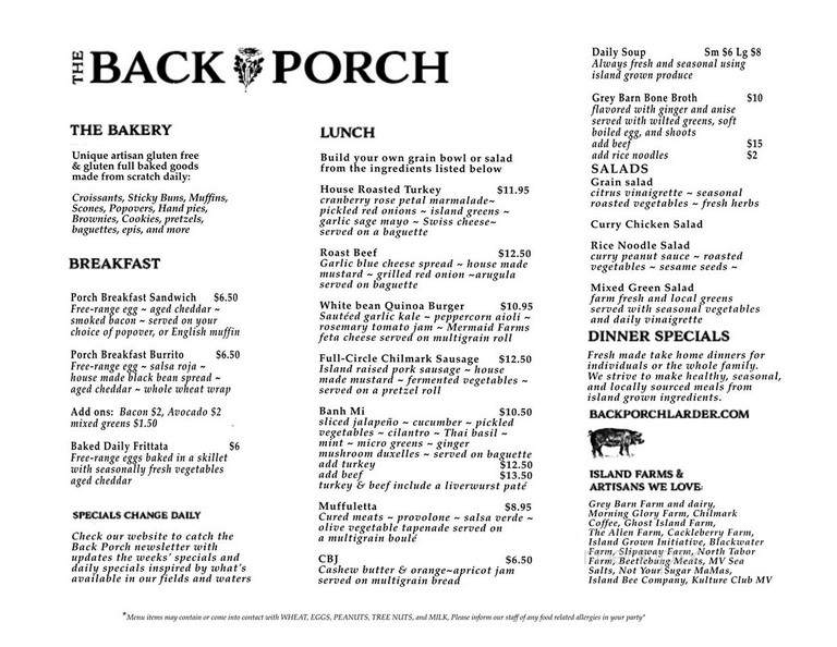 The Back Porch Larder - Edgartown, MA