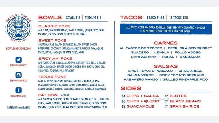 Bowls & Tacos - Dallas, TX menu_pic