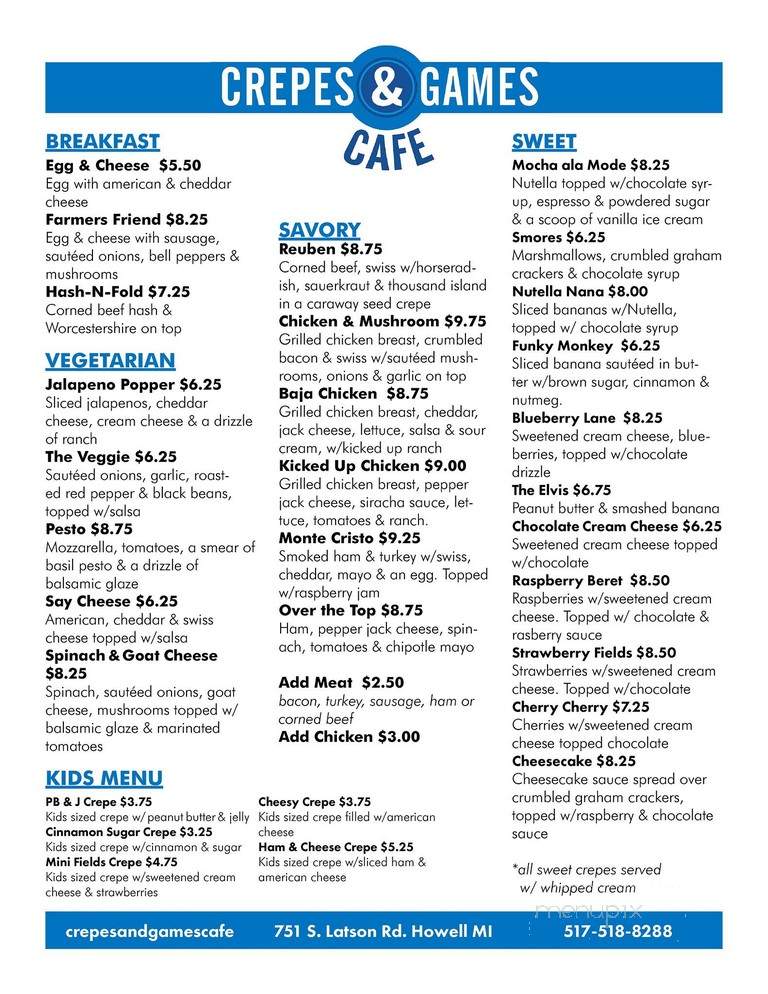 Crepes and Games - Howell, MI menu_pic