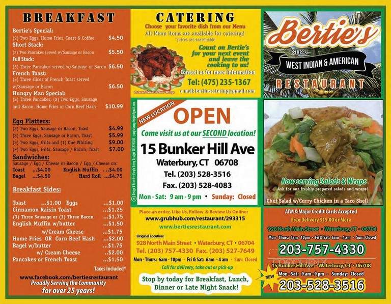 Bertie's Jamaican Restaurant - Waterbury, CT