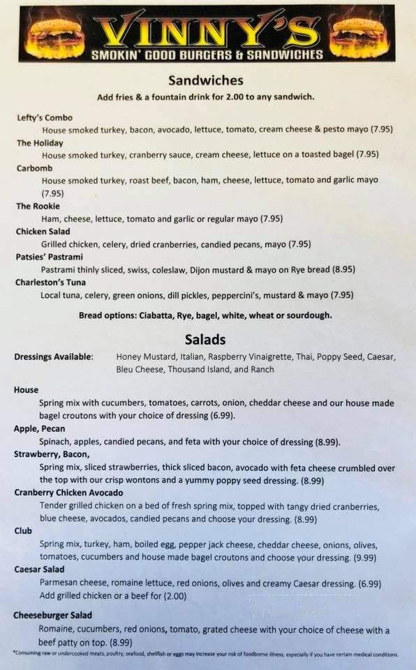 Vinny's Smokin' Good Burgers & Sandwiches - North Bend, OR menu_pic