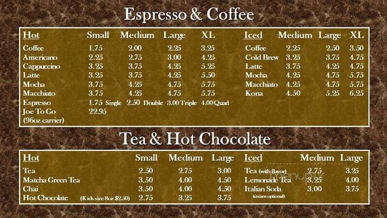 Rare Earth Coffee - Madera, CA menu_pic