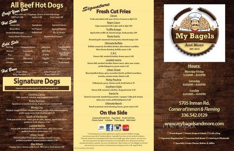 My Bagels And More - Greensboro, NC menu_pic