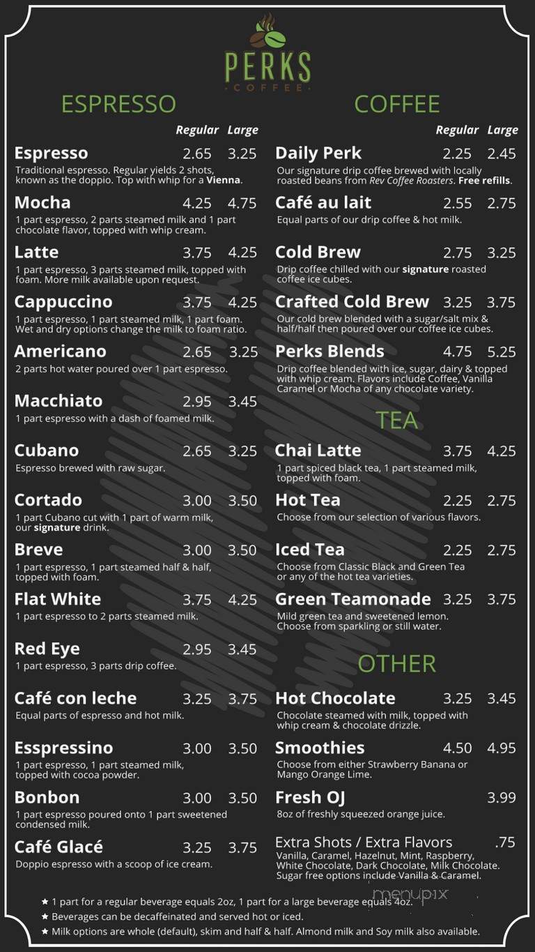 Perks Coffee - Atlanta, GA menu_pic