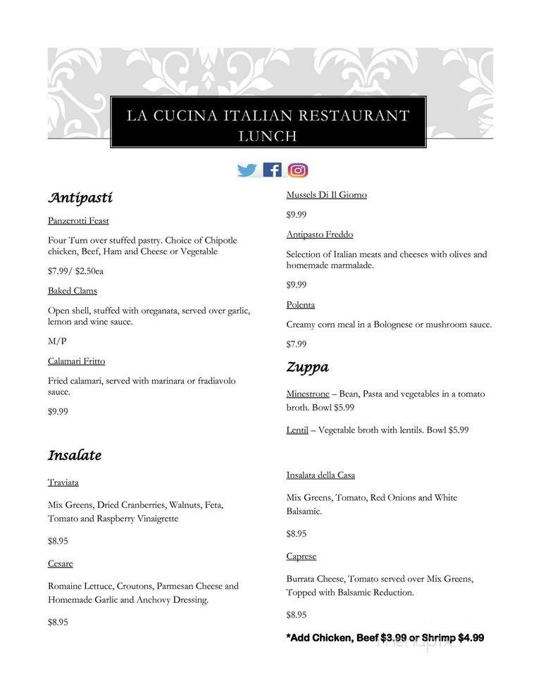 La Cucina - McAllen, TX menu_pic