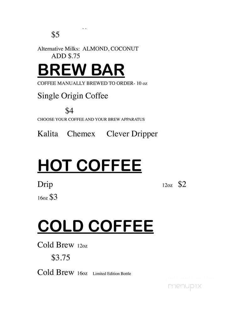 Switchbox Coffee - Oakland Park, FL menu_pic