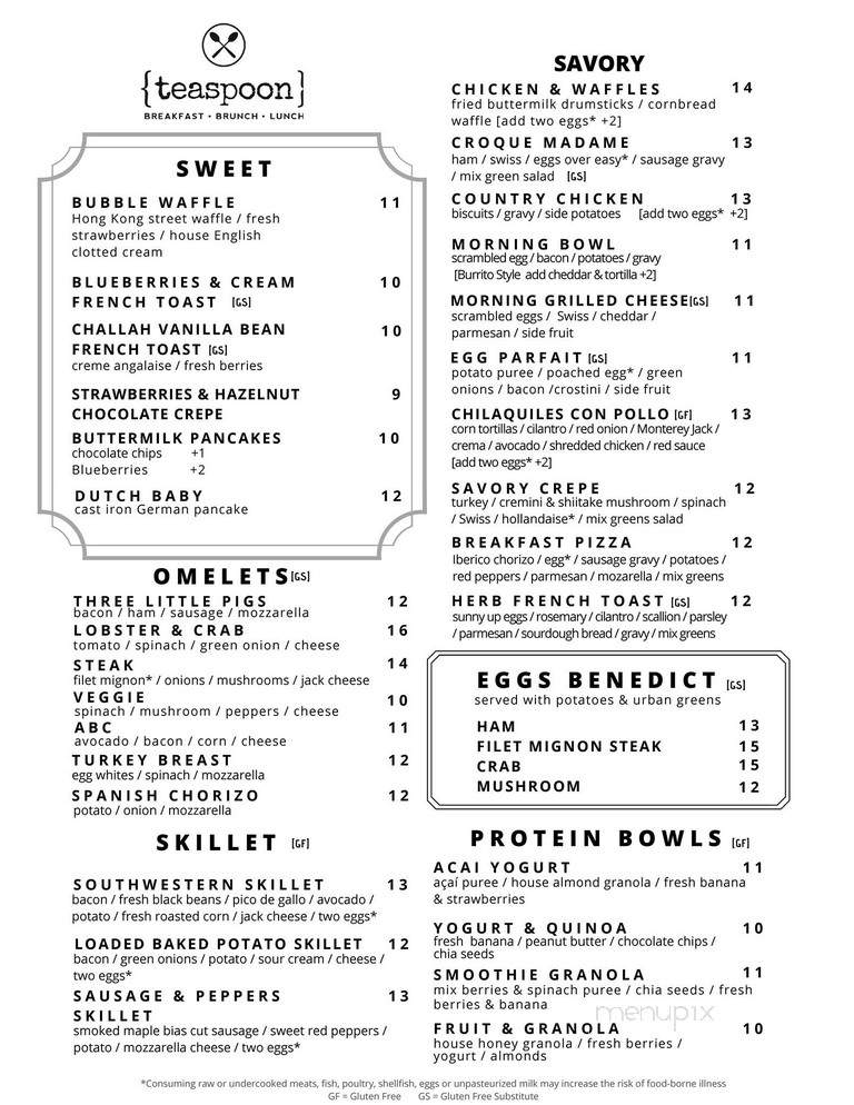 Teaspoon - Tucson, AZ menu_pic