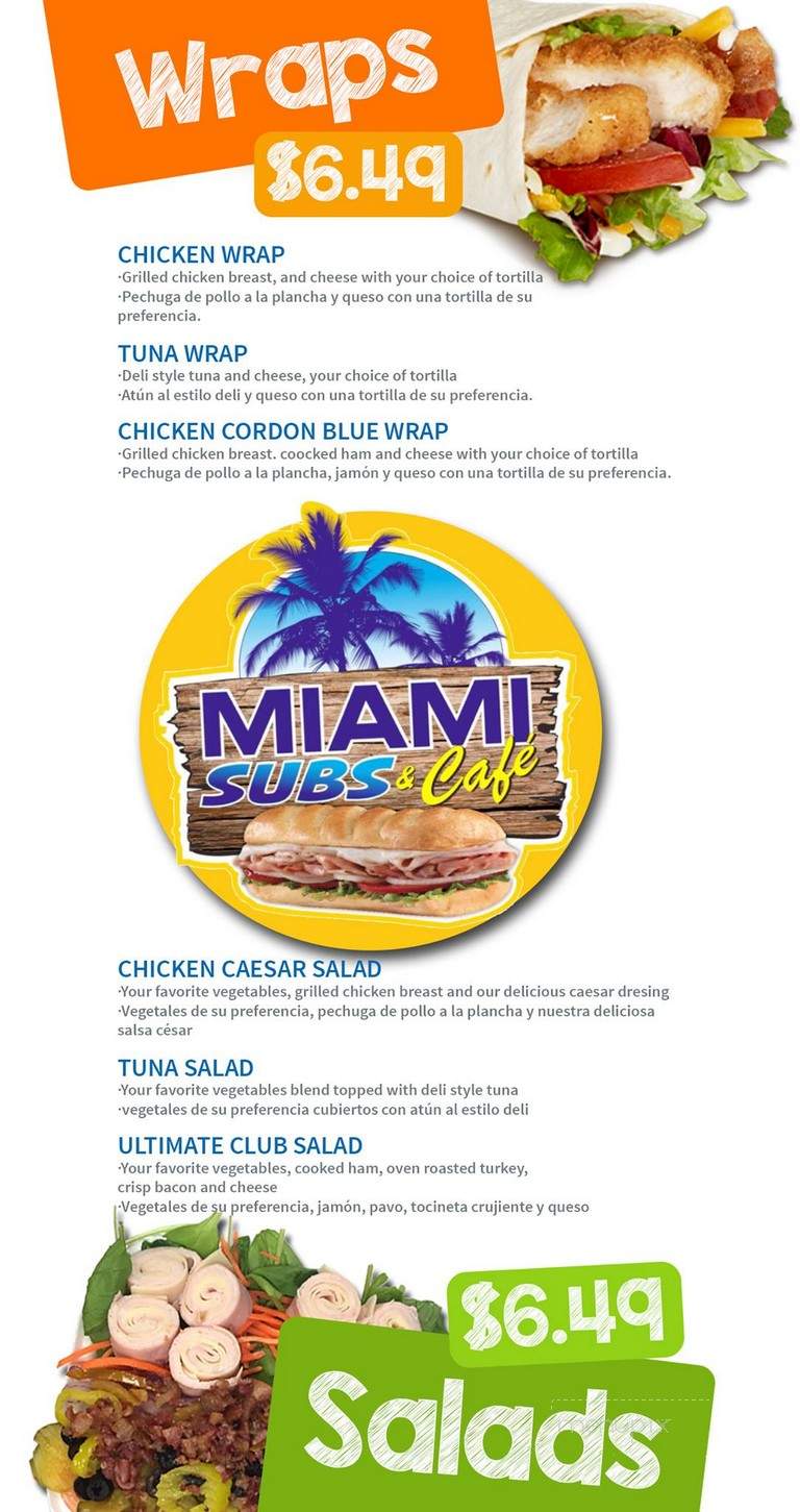 Miami Subs & Cafe - Miami, FL menu_pic