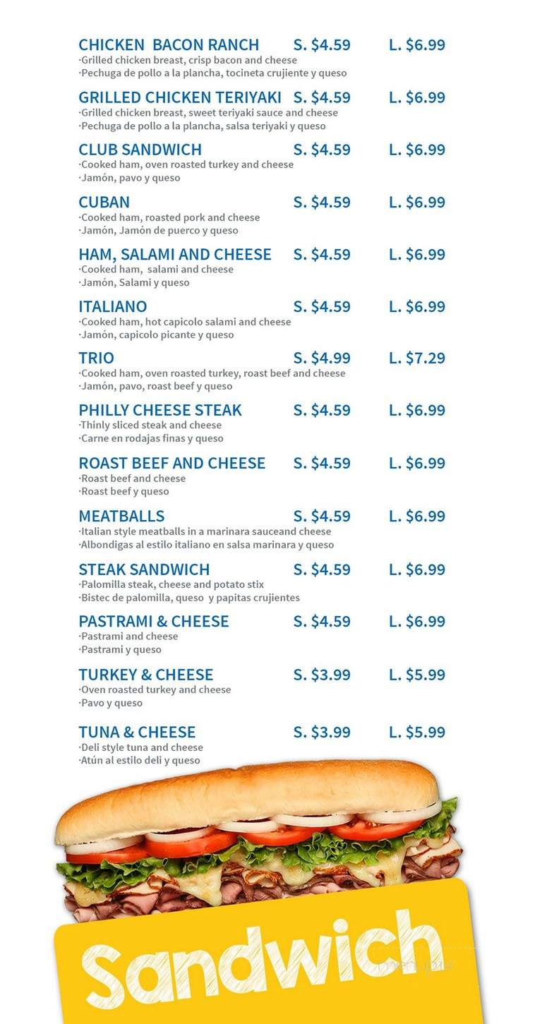 Miami Subs & Cafe - Miami, FL menu_pic