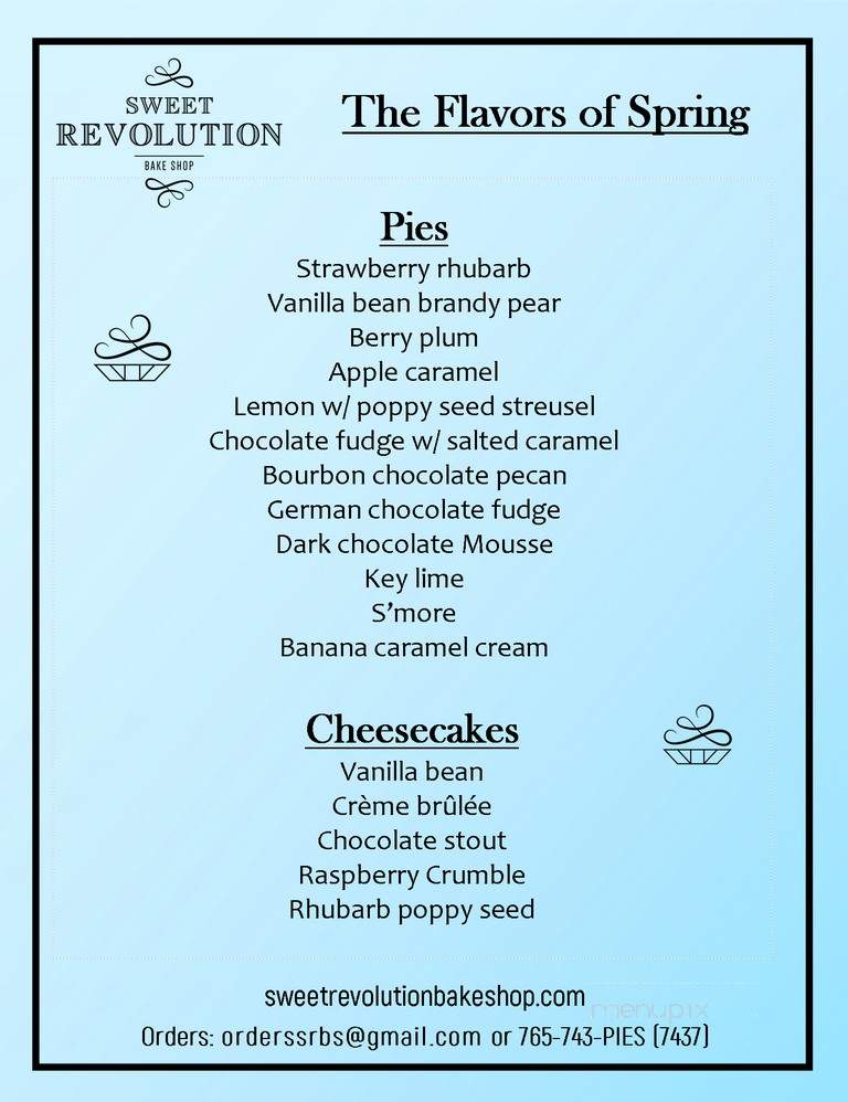 Sweet Revolution Bake Shop - Lafayette, IN menu_pic