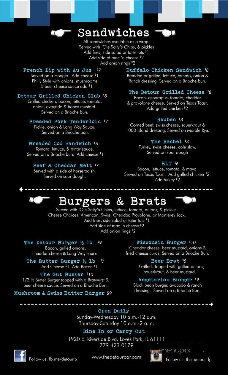 The Detour - Loves Park, IL menu_pic