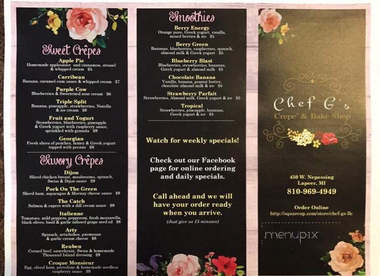 Chef G's - Lapeer, MI menu_pic