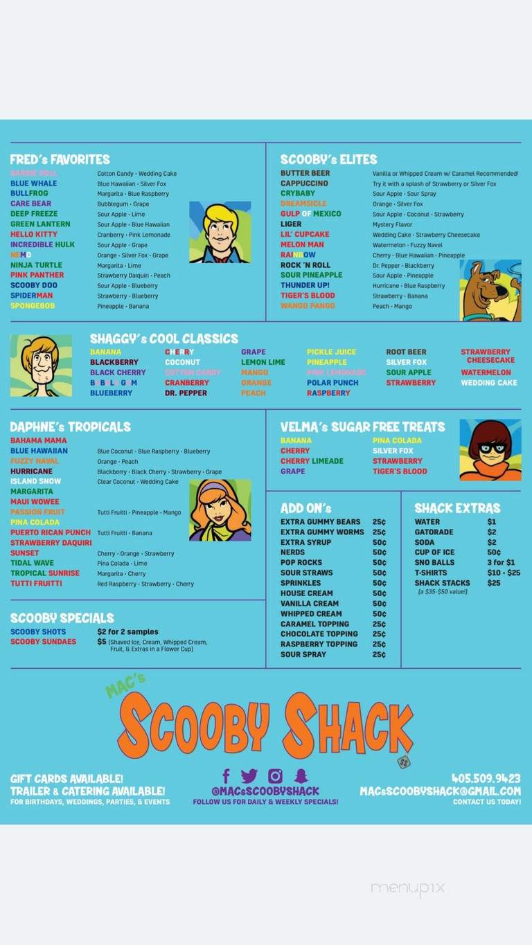 MAC's Scooby Shack - Edmond, OK menu_pic