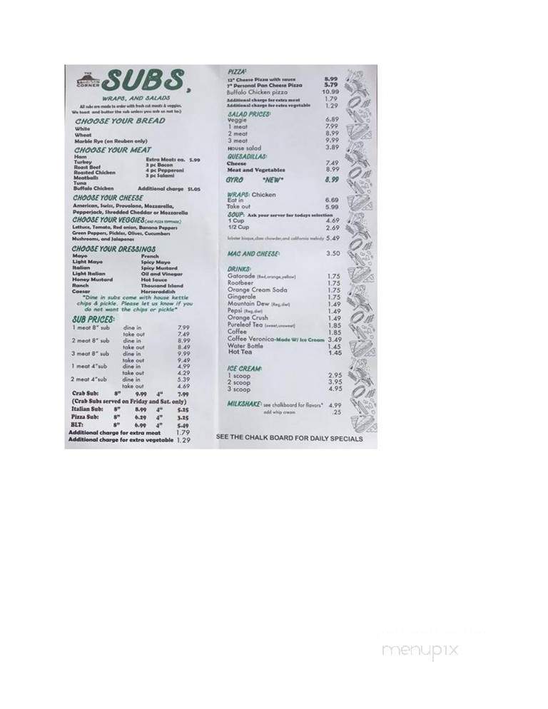 The Corner In Harlansburg - New Castle, PA menu_pic