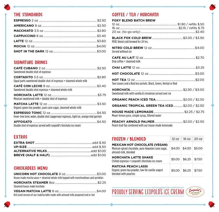 Henny Penny Art Space & Cafe - Savannah, GA menu_pic