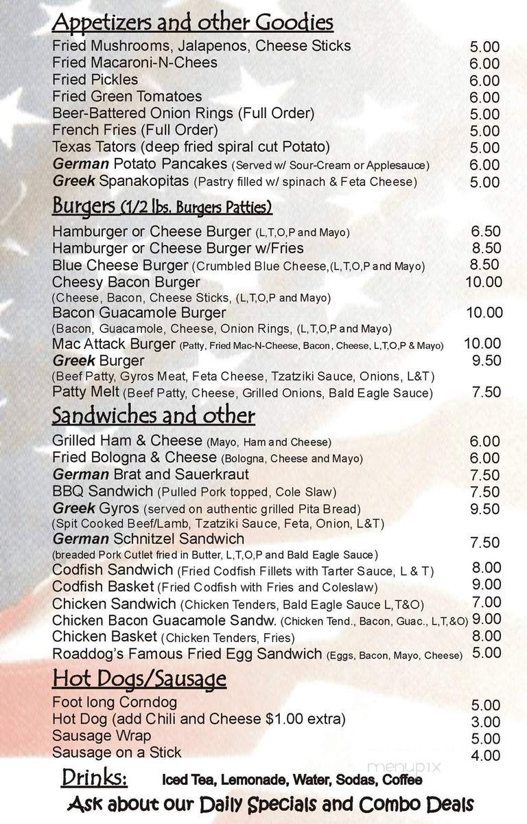Bald Eagle Cafe - Kerrville, TX menu_pic