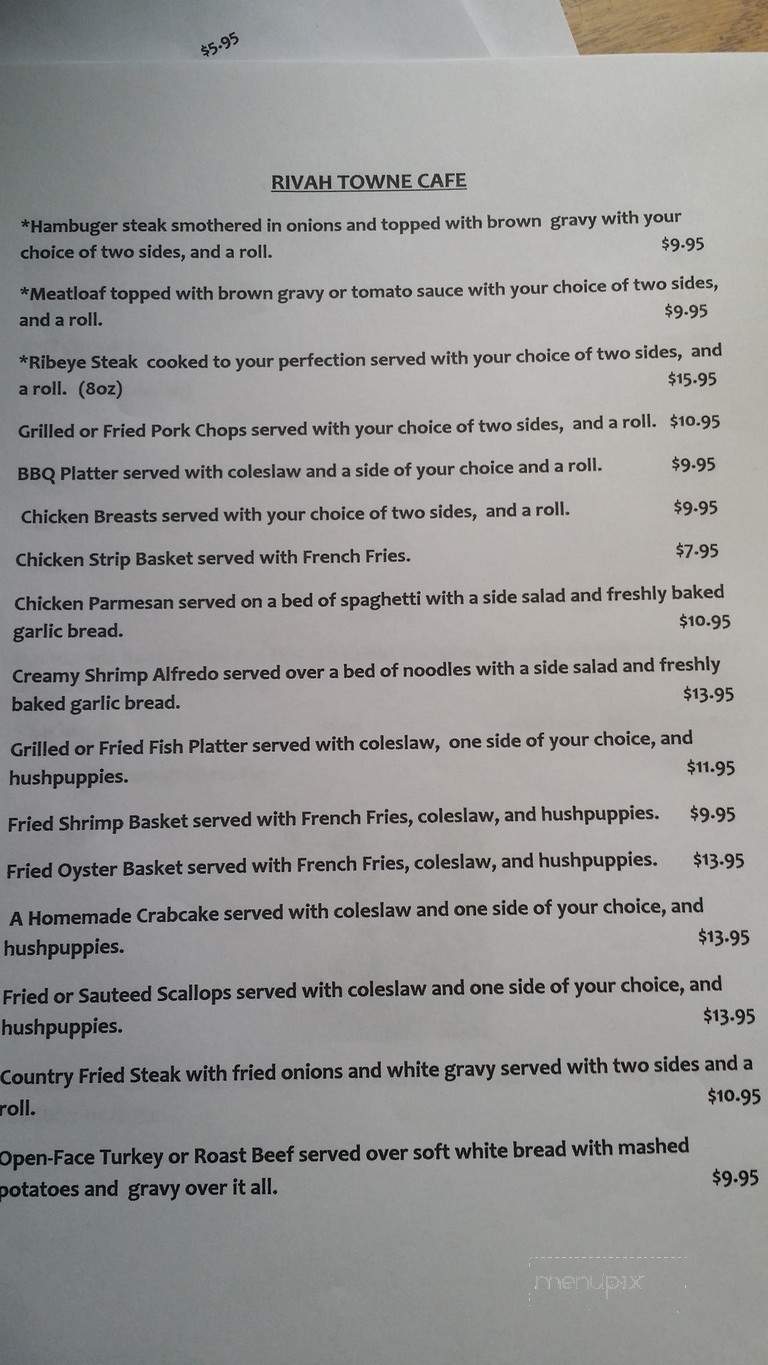 Logan's Cafe - West Point, VA menu_pic