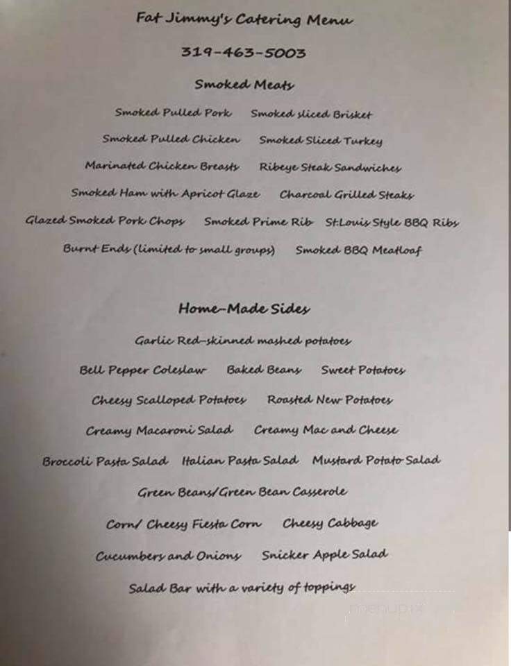 Fat Jimmys Smoke House - Montrose, IA menu_pic
