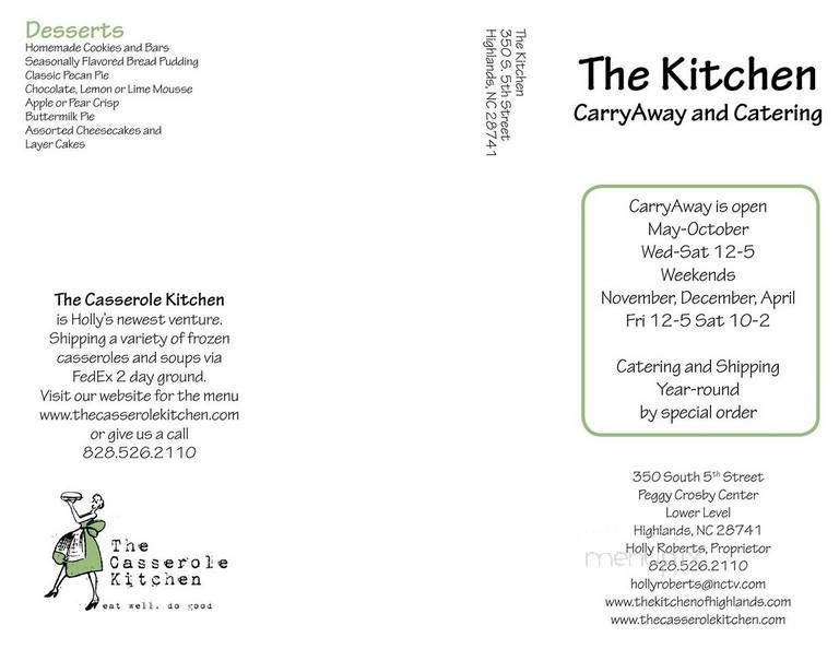 The Kitchen Carryaway & Catering - Highlands, NC