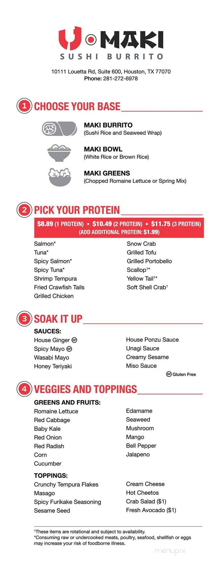 U-Maki Sushi Burrito - Houston, TX menu_pic