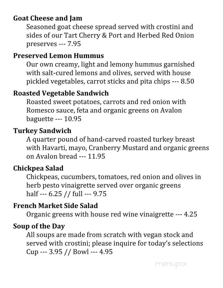 Beau Bien Fine Foods - Detroit, MI menu_pic