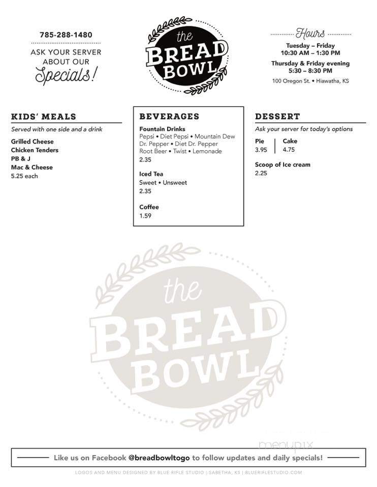 The Bread Bowl - Hiawatha, KS menu_pic