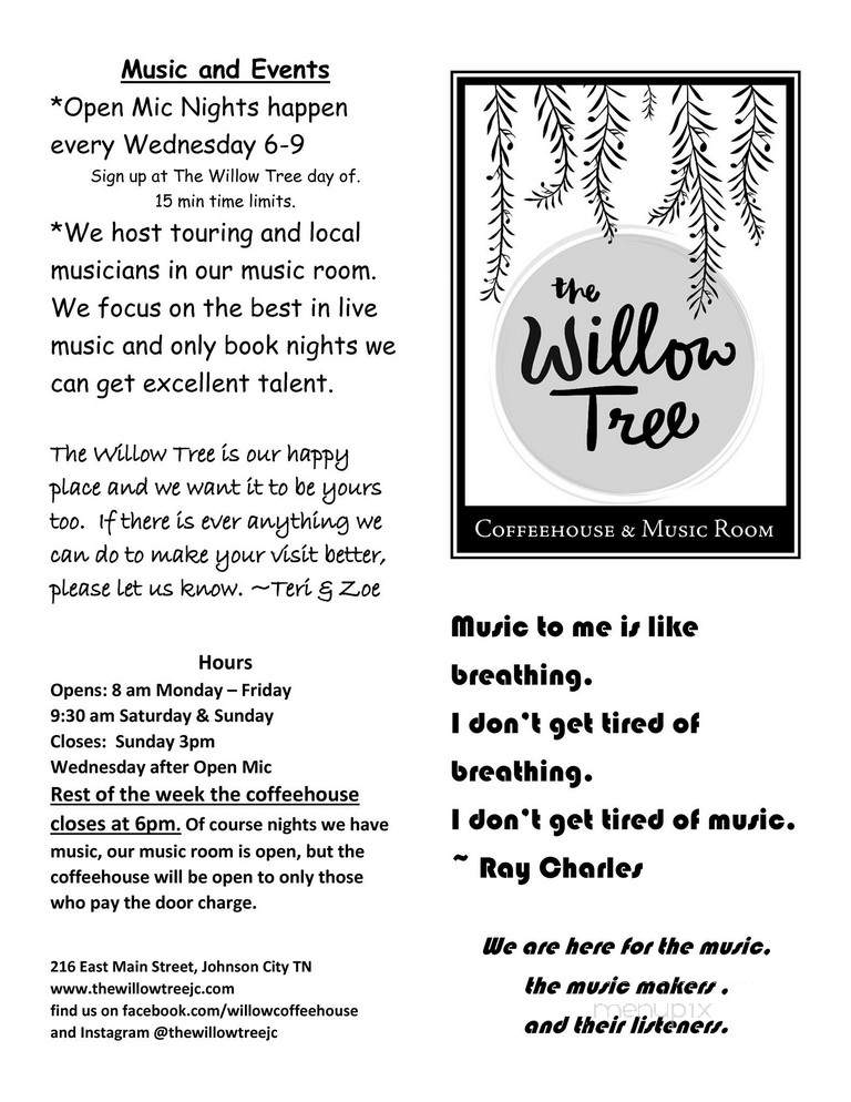 The Willow Tree Coffeehouse & Music Room - Johnson City, TN